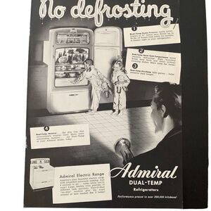 Vintage 1938 Admiral Dual Temp Refrigerator Ad Advertisement